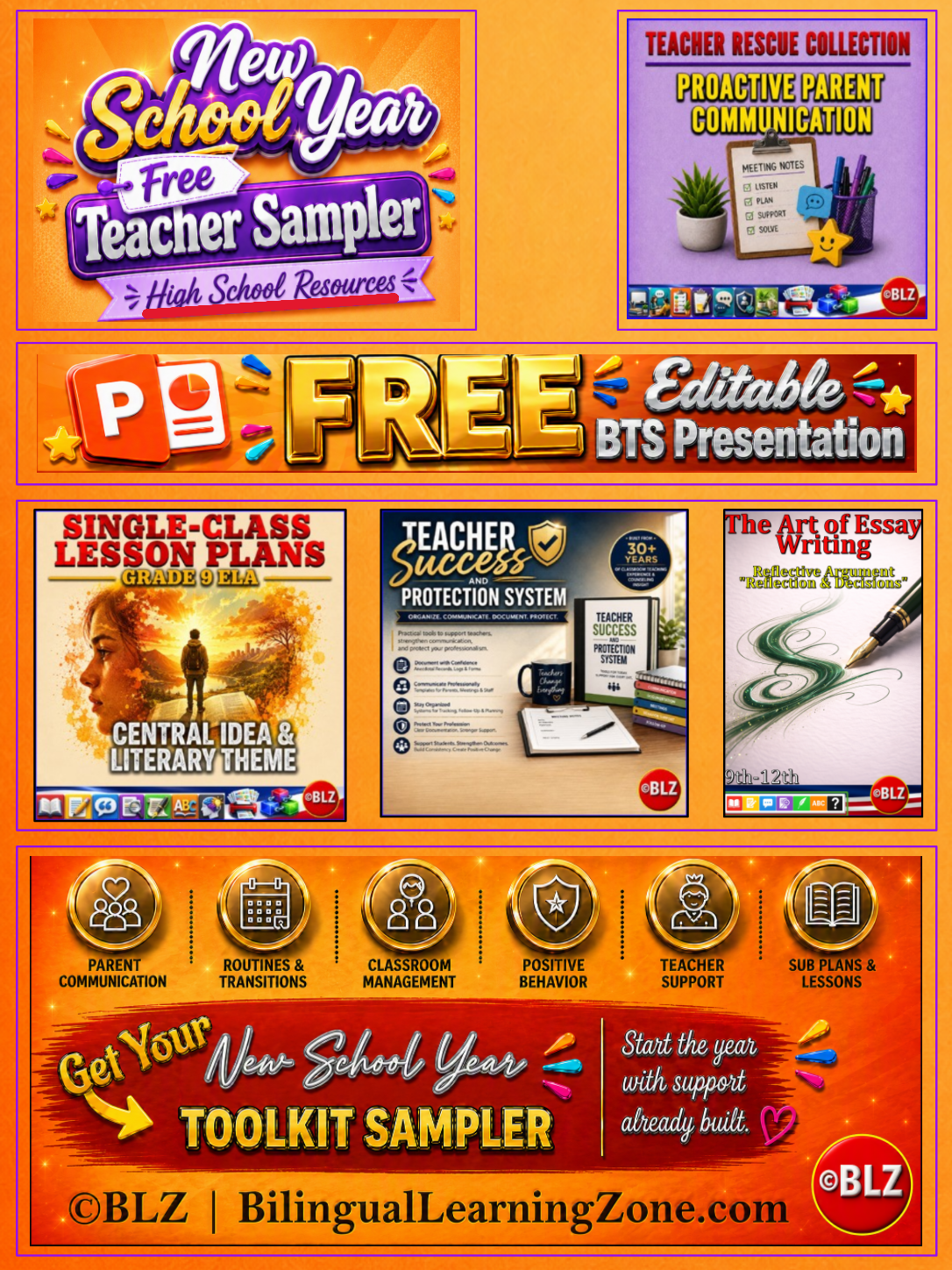 New School Year Free Teacher Sampler — High School Resources pin