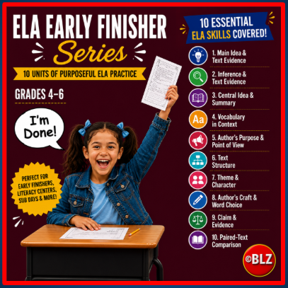 ELA Early Finisher Series product video preview