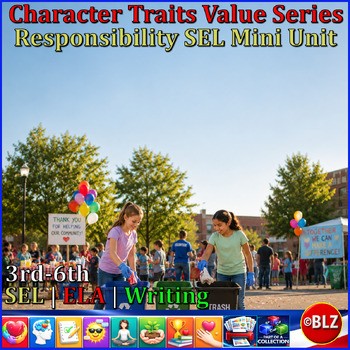 Character Traits Value Series | Responsibility SEL Mini Unit | Task Cards & Activities